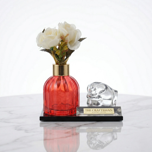 Heritage Floral Glass Desk Set