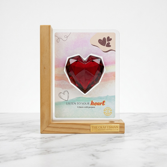 Red Diamond Heart Pine Wood Frame