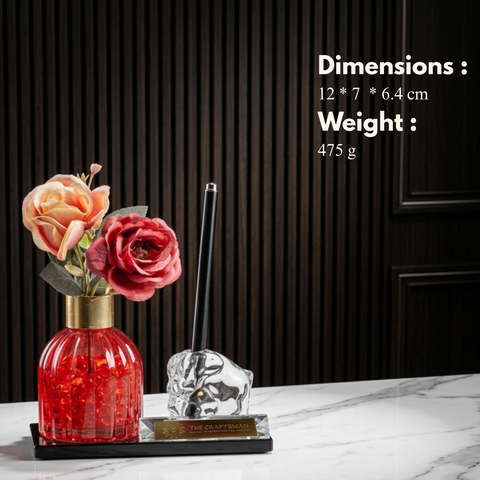 Heritage Floral Glass Desk Set