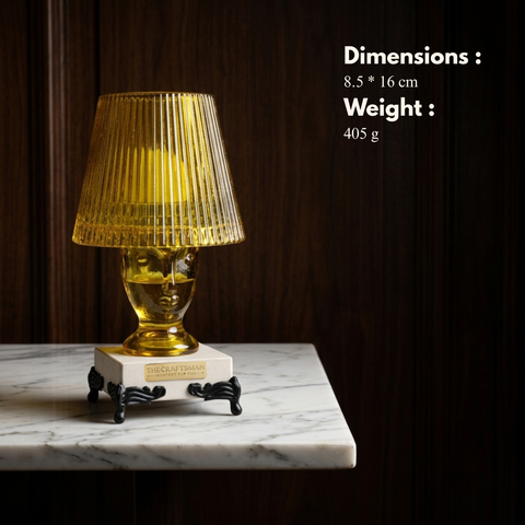 Glass Face Lamp Pen Stand