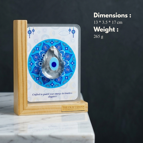 Crystal Evil Eye Pine Wood Frame
