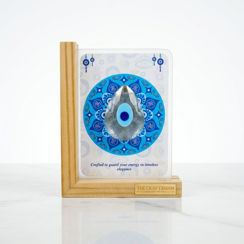 Crystal Evil Eye Pine Wood Frame
