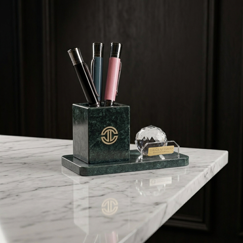 Green Marble Crystal Desk Dock