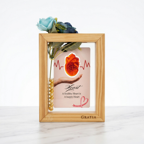 Happy Heart Pine Wood Frame