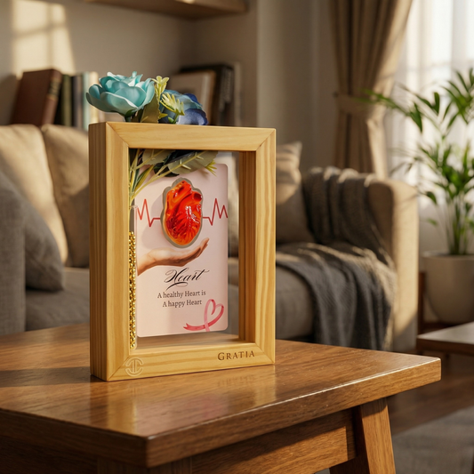 Happy Heart Pine Wood Frame