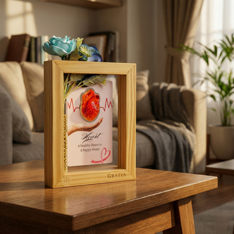 Happy Heart Pine Wood Frame