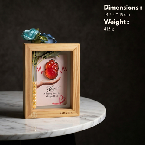 Happy Heart Pine Wood Frame