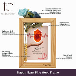Happy Heart Pine Wood Frame