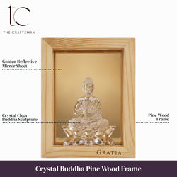 Crystal Buddha Pine Wood Frame
