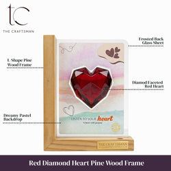 Red Diamond Heart Pine Wood Frame