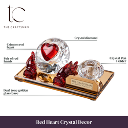 Red Heart Crystal Decor