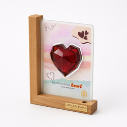 Red Diamond Heart Pine Wood Frame