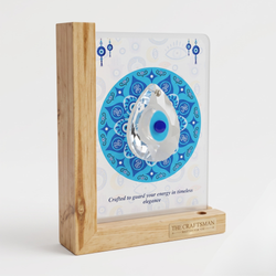 Crystal Evil Eye Pine Wood Frame