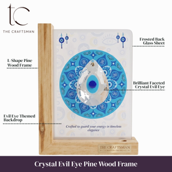 Crystal Evil Eye Pine Wood Frame