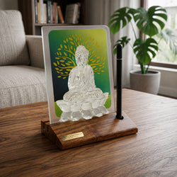Meditating Buddha On Wood Base