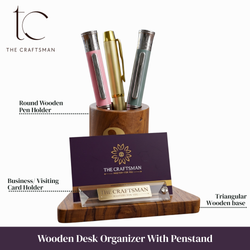 Wooden Desk Organizer With Penstand