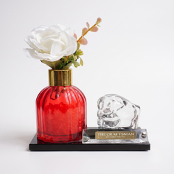 Heritage Floral Glass Desk Set