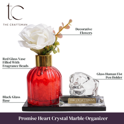 Heritage Floral Glass Desk Set