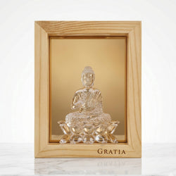 Crystal Buddha Pine Wood Frame