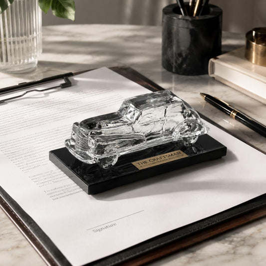 Vintage Crystal Car Paper Weight