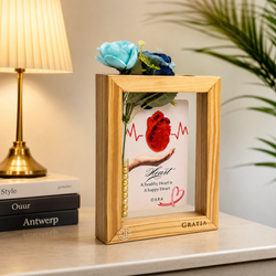 Happy Heart Pine Wood Frame