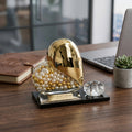 Golden Glass Heart Crystal Decor