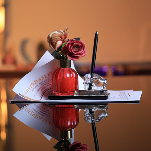 Heritage Floral Glass Desk Set