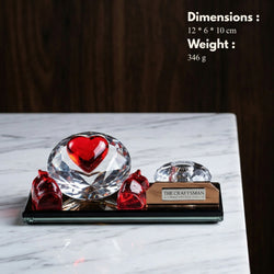 Red heart crystal pen stand desk decor lifestyle shot by The Craftsman
