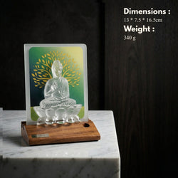 Meditating Buddha On Wood Base