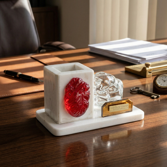 Marble Heart beats Desk Organizer