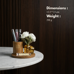Wooden Desk Organizer With Flower's On Hand