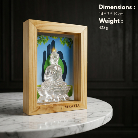 Zen Buddha Pine Wood Frame