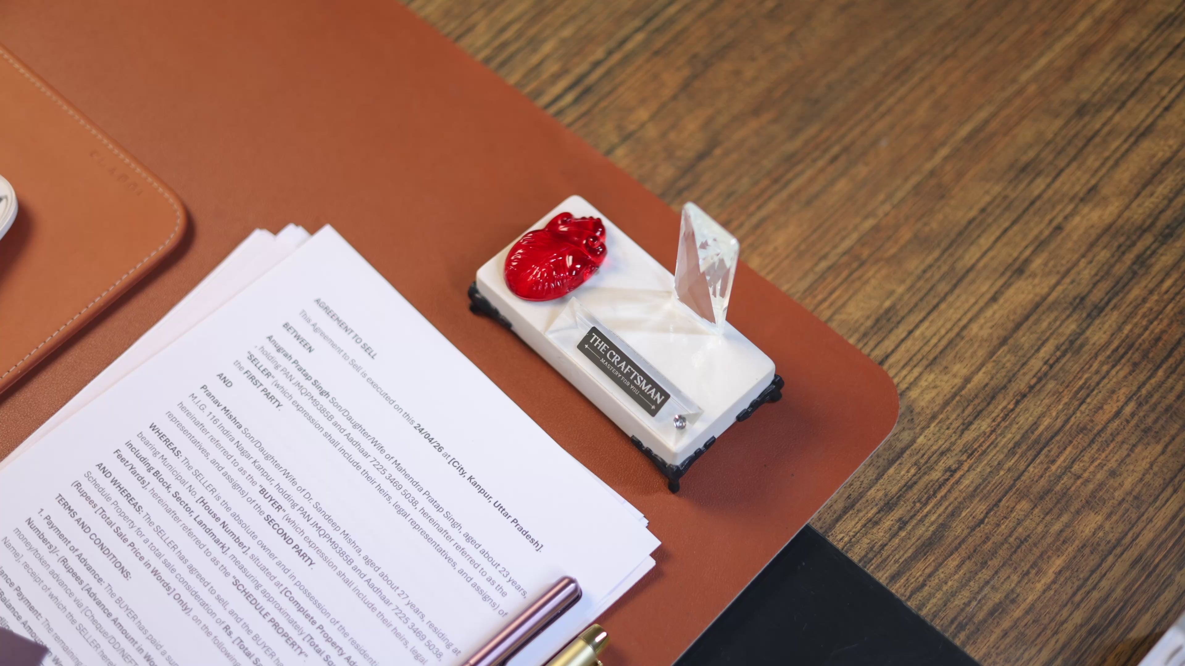 Marble Crystal Affection Desk Organizer