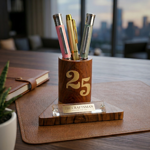 Wooden Desk Organizer With Penstand