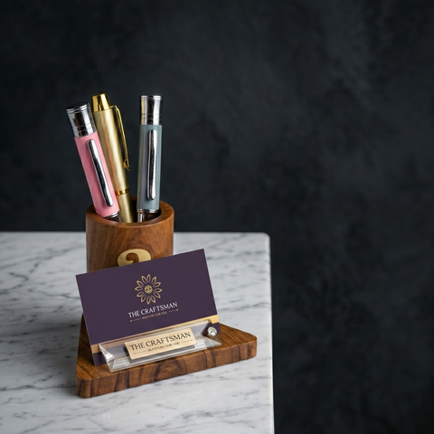 Wooden Desk Organizer With Penstand