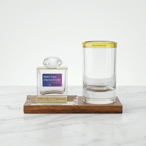 Glass And Wood Motivational Desk Dock