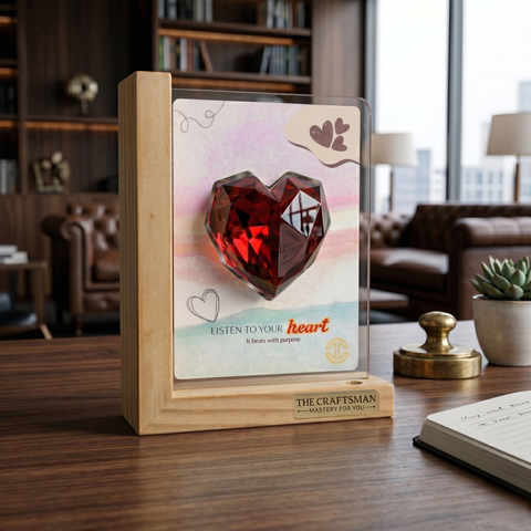 Red Diamond Heart Pine Wood Frame